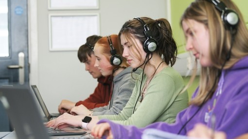 Students developing their digital competence.  