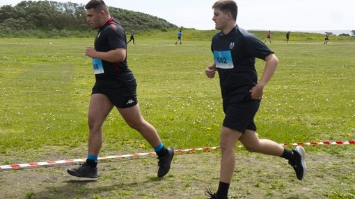 Two students running in a race