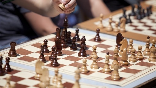 close up of a chess board