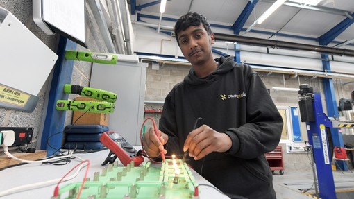 a student in an engineering workshop