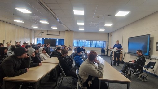 Ammanford students in Paul's Pledge talk