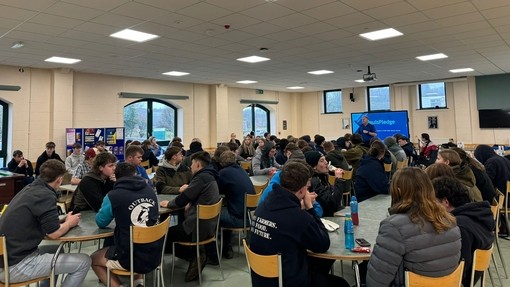 Gelli Aur students in the canteen for Paul's Pledge 2024