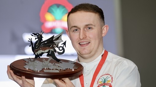 Coleg Ceredigion lecturer Sam Everton at National Chef of Wales competition