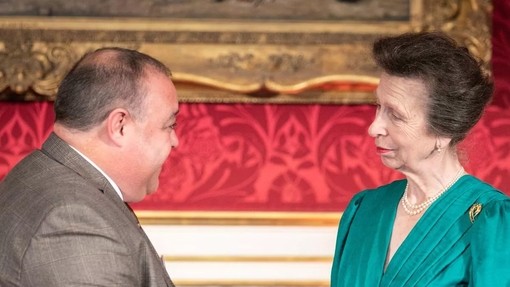 Dr Andrew Cornish, then Principal, talking to the Princess Royal, Princess Anne.
