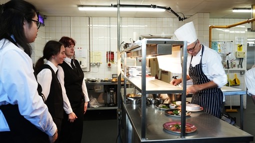 Front of house waiting for the kitchen plated food to come out