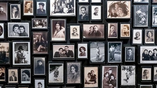A whole set of family photos of people who were sent to the camp