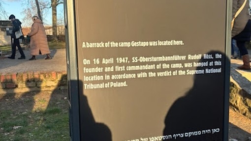 A sign outside the camp