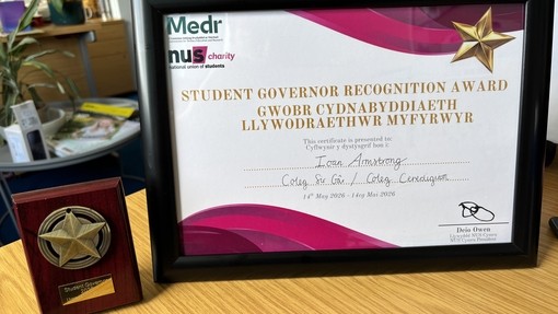 A picture of Ioan's certificate