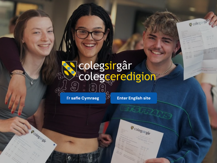 A screenshot of the website featuring three students holding A-level certificates