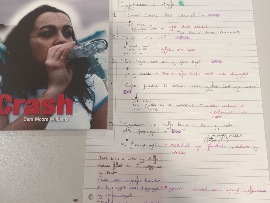 A piece of Alisha's work and a picture of someone singing into a mic
