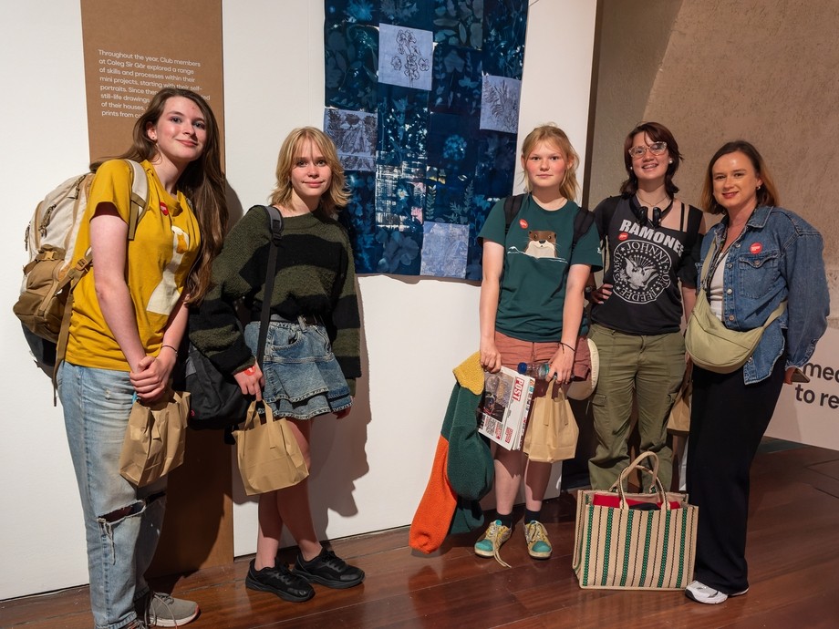 Students facing the camera during their visit to London