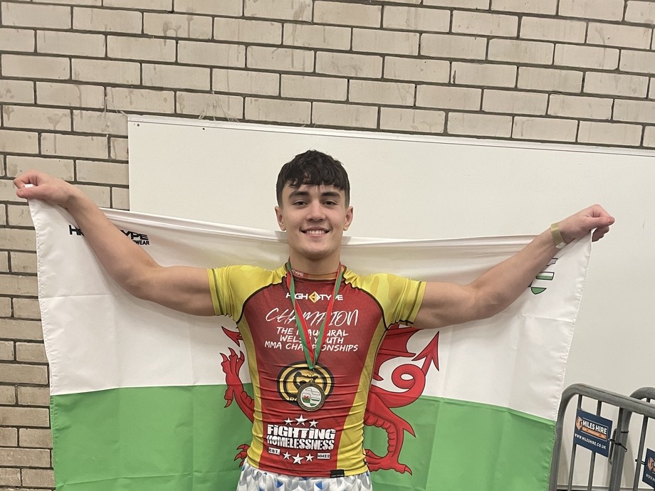 Student Dainton Harris at Welsh Youth MMA Championships