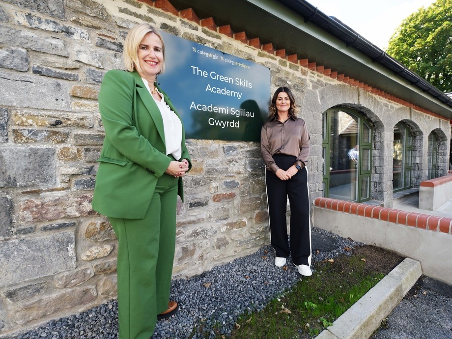 The principal and Jemma Parsons outside the academy buiding