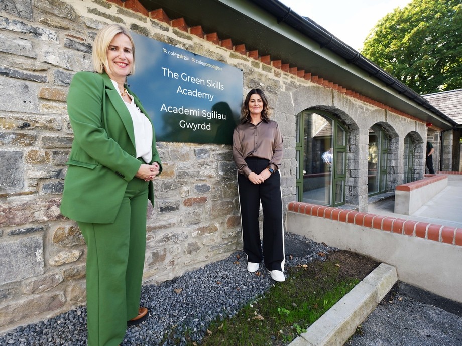 The principal and Jemma Parsons outside the academy buiding