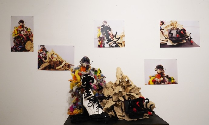 A level one exhibit using fabric (abstract)