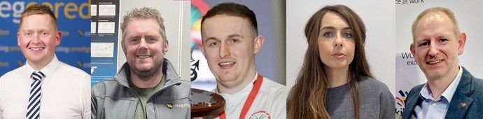 Head shots of the five mentors in a row