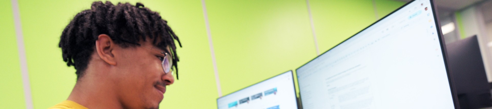 A student developing computer literacy.