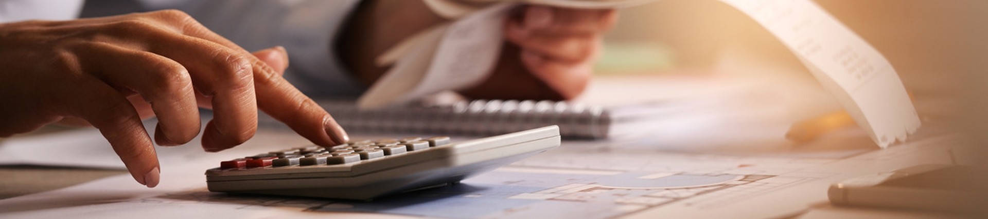 A student working on a calculator.