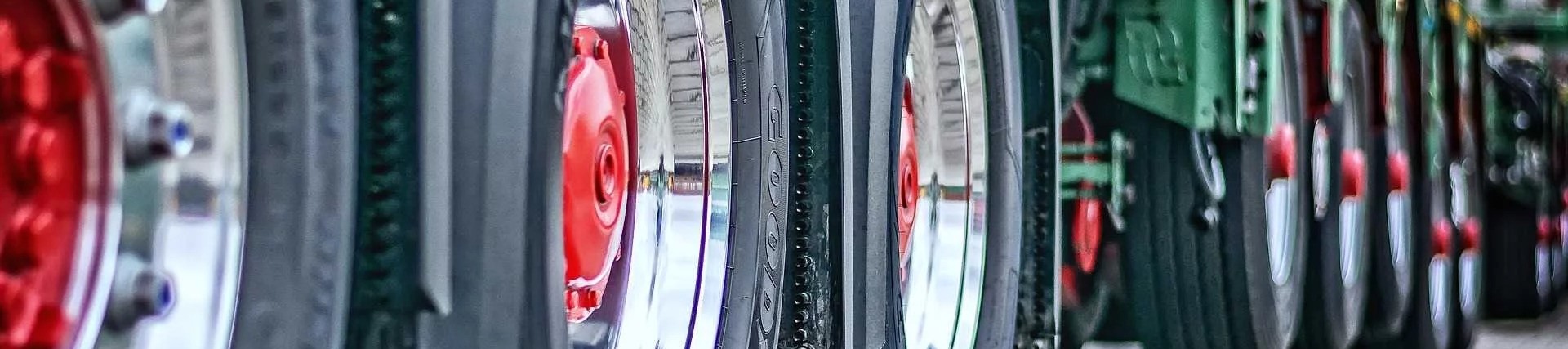 Close-up HGV wheels