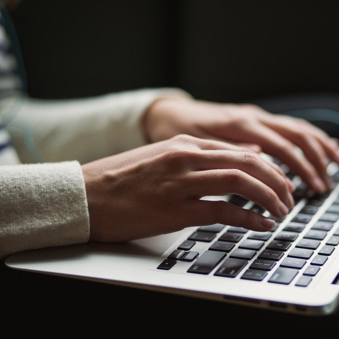 A person using a laptop