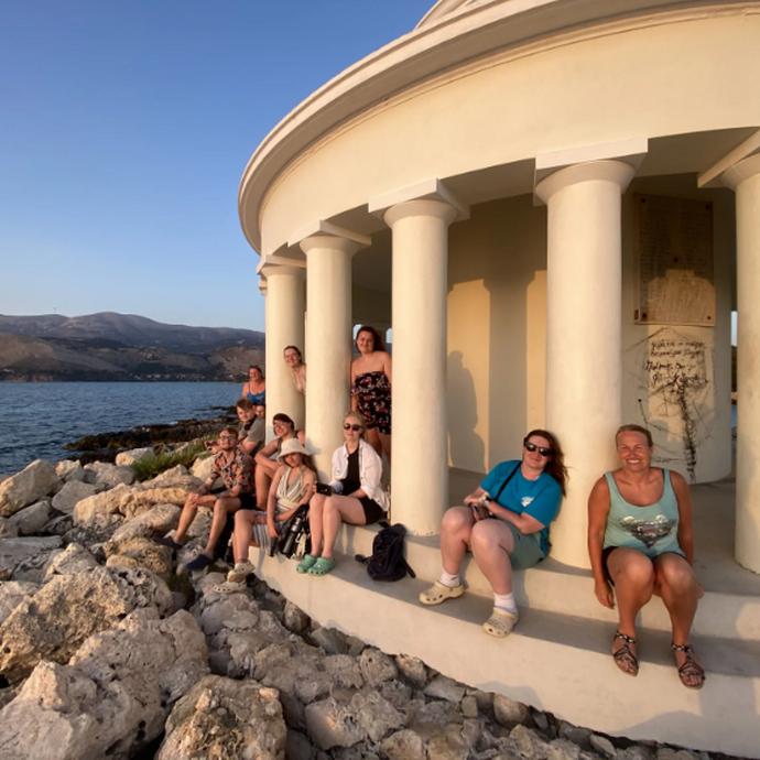 Students on a trip to Greece