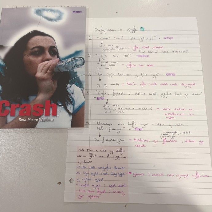 A piece of Alisha's work and a picture of someone singing into a mic