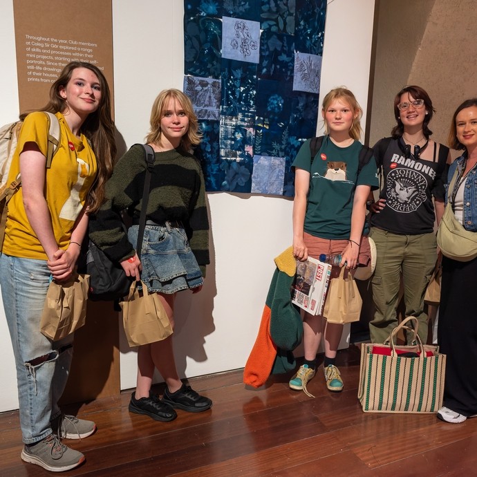 Students facing the camera during their visit to London